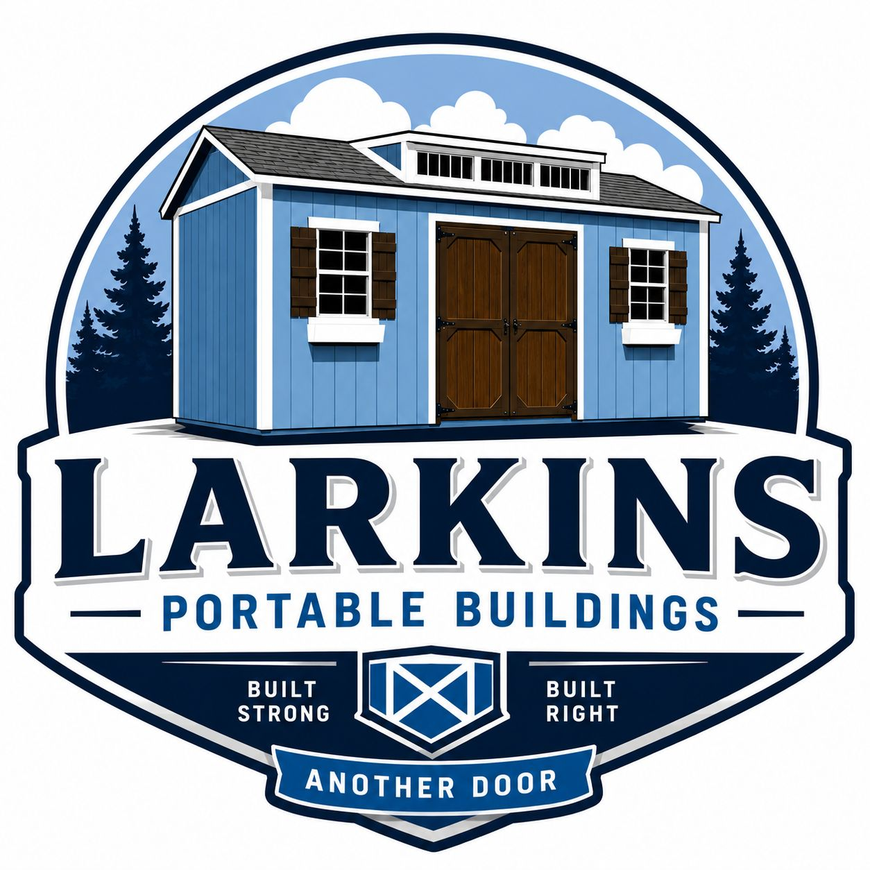Larkin's Portable Buildings logo — portable shed dealer on Lincoln Highway 2